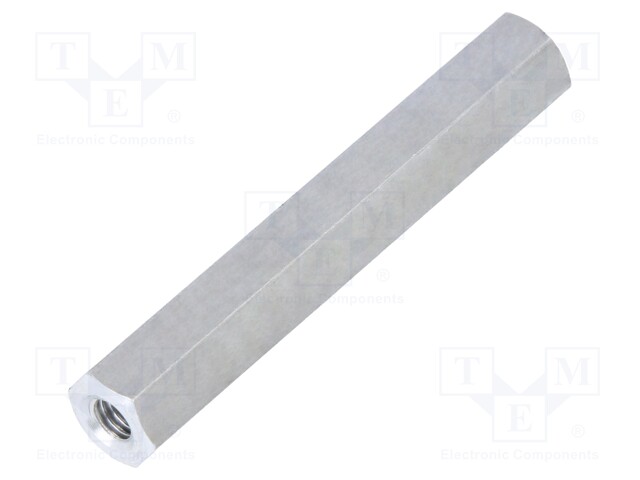 Screwed spacer sleeve; Int.thread: M3; 35mm; hexagonal; aluminium