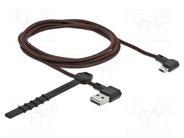 Cable; USB 2.0; gold-plated; 1.5m; black,red; 24AWG,28AWG; 480Mbps