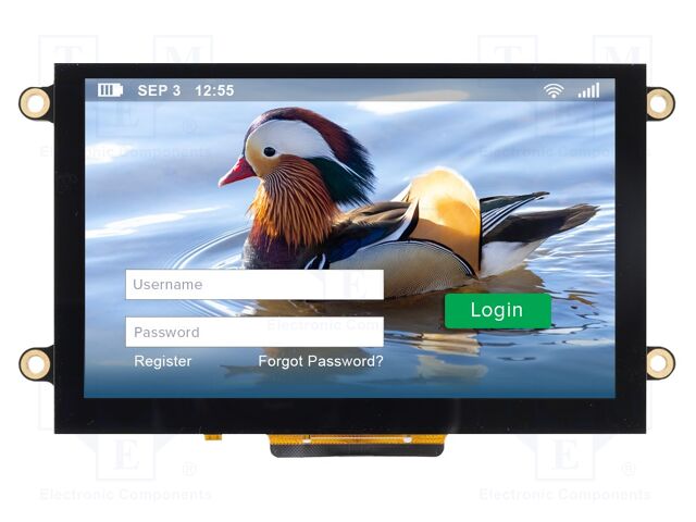 Display: TFT; 800x480; Illumin: LED; Window dimensions: 109x65.8mm