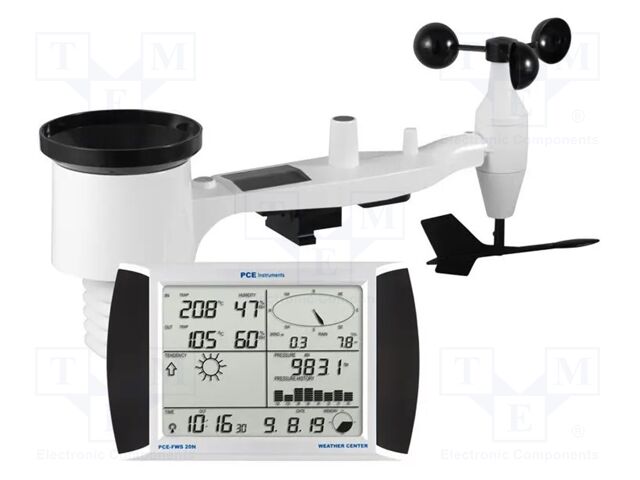 Weather station; touch screen,LCD 7"; -40÷60°C; 0÷50m/s; 1÷99%RH