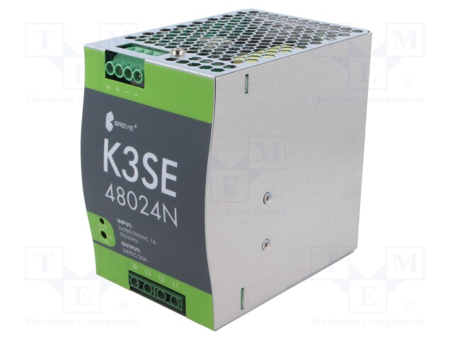 Power supply: switched-mode; for DIN rail; 480W; 24VDC; 20A; IP20