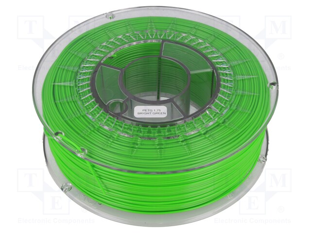 Filament: PET-G; 1.75mm; green (light); 220÷250°C; 1kg; ±0,05mm