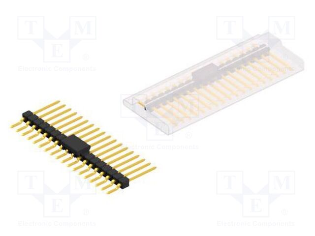 Connector: pin strips; pin header; male; PIN: 18; 2.54mm; SMT; 1x18
