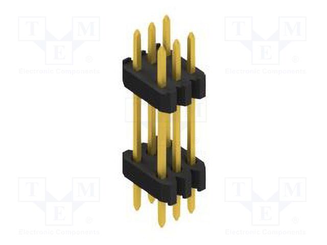 Connector: pin strips; pin header; male; PIN: 6; 1.27mm; THT; 2x3