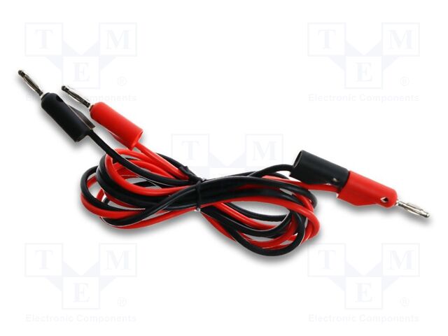 Test leads; Inom: 15A; Len: 1.1m; banana plug 4mm,both sides