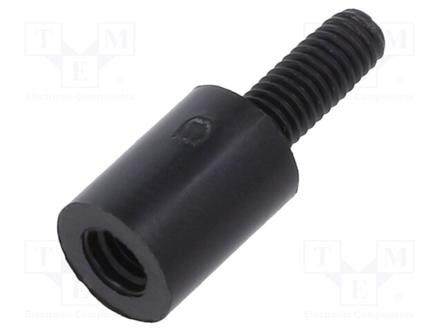 Screwed spacer sleeve; cylindrical; polyamide; M3; M3; 8mm