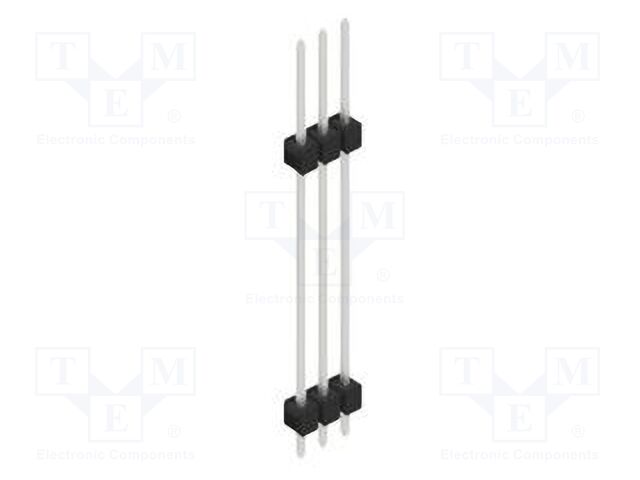 Connector: pin strips; pin header; male; PIN: 3; 2.54mm; THT; 1x3