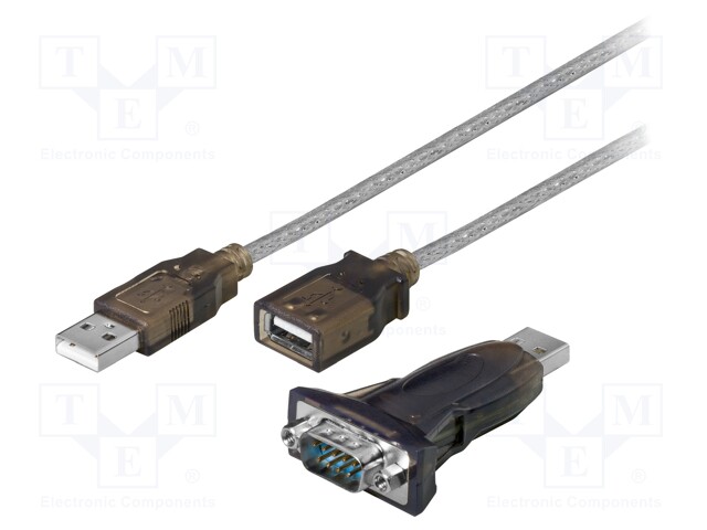 Adapter USB-RS232; USB A plug,D-Sub 9pin male; 1.5m; USB 2.0