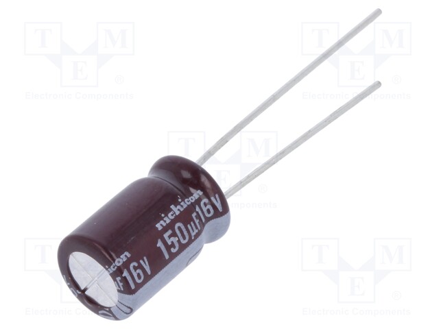 Capacitor: electrolytic; low impedance; THT; 150uF; 16VDC; ±20%