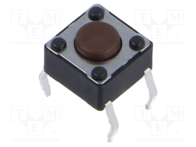 Microswitch TACT; Pos: 2; 0.05A/12VDC; PCB,THT; none; 1.6N; 600um