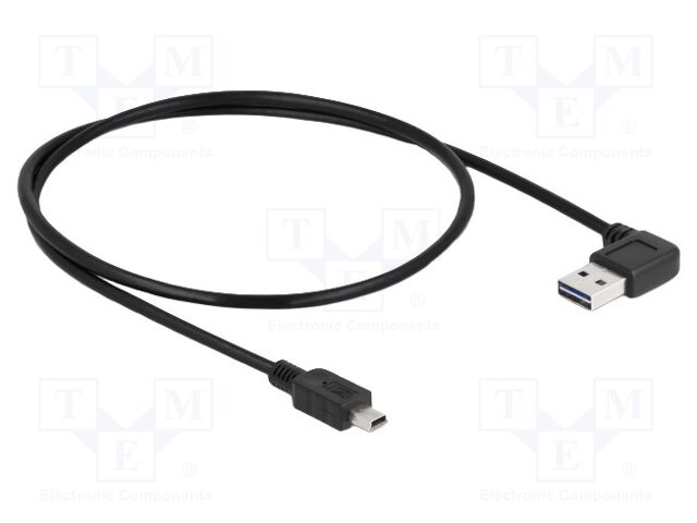 Cable; USB 2.0; gold-plated; 0.5m; black; 24AWG,28AWG; 480Mbps