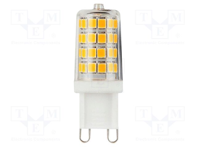 LED lamp; white warm; G9; 220÷240VAC; 330lm; 3W; 300°; 3000K; IP20