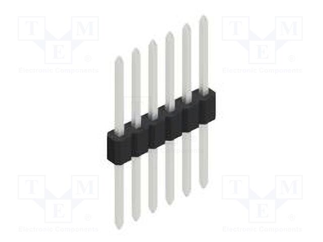 Connector: pin strips; pin header; male; PIN: 6; 1.27mm; THT; 1x6