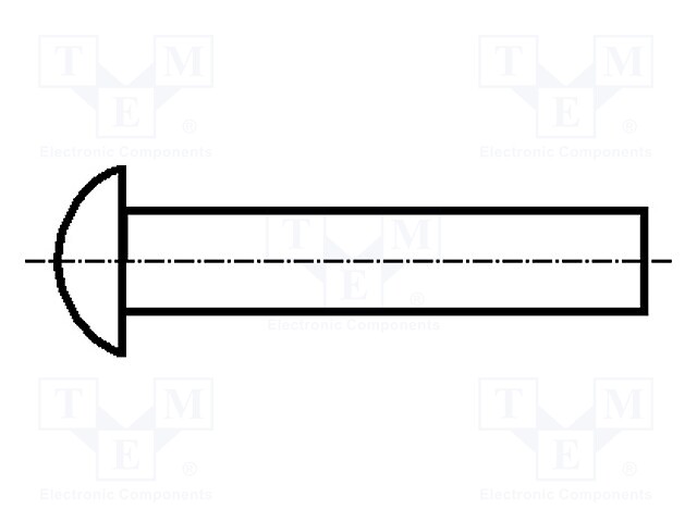 Rivet; copper; Rivet diam:4mm; L.rivet:6mm; BN:126; DIN:660