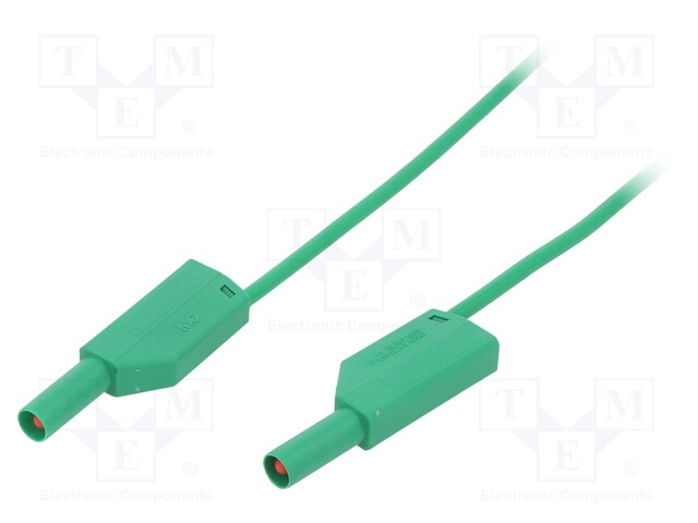 Test lead; PVC; 2m; green; 16A; 1kV; Cond.cross sec: 0.75mm2