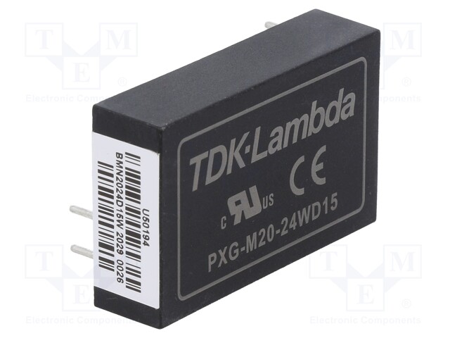 Converter: DC/DC; 20W; Uin: 9÷36V; Uout: 15VDC; Uout2: -15VDC; 24g