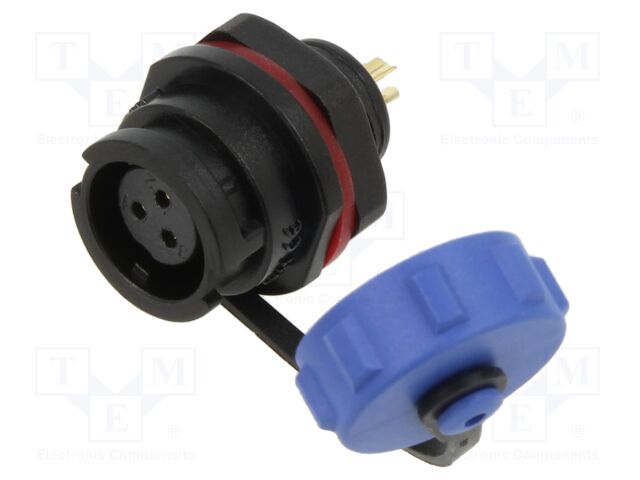 Socket; SY11; female; PIN: 3; with protective cap; IP67; 5A; 180V