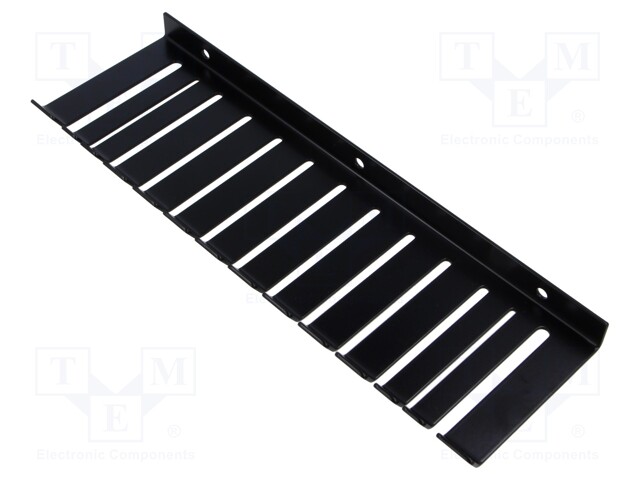 Hanger for test leads; Number of slots: 13; steel; L: 260mm; black