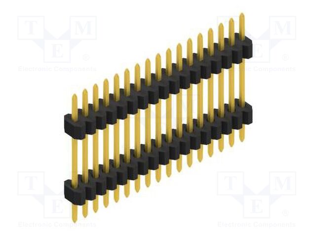 Connector: pin strips; pin header; male; PIN: 17; 1.27mm; THT; 1x17