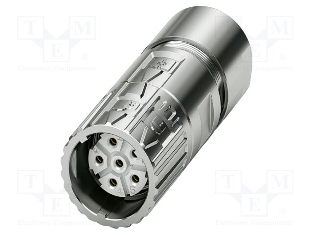 Connector: M23; plug; PIN: 6; crimped; straight; M23 PRO; 30A; 630V