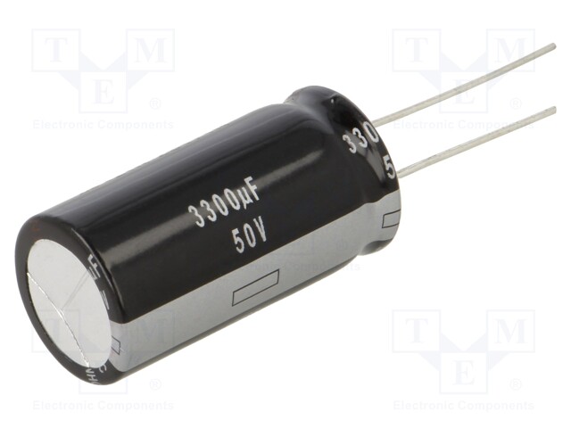 Electrolytic Capacitor, 3300 µF, 50 V, NHG Series, ± 20%, Radial Leaded, 1000 hours @ 105°C