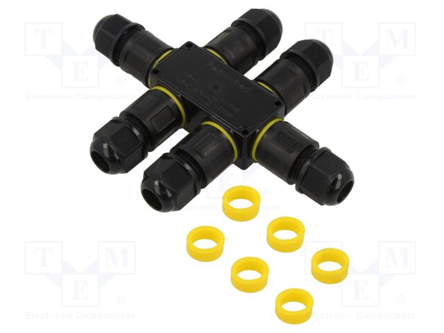 Connector: AC supply; snap-on; IP68; Body: black