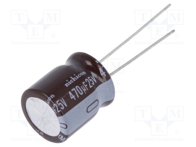 Capacitor: electrolytic; low impedance; THT; 470uF; 25VDC; ±20%