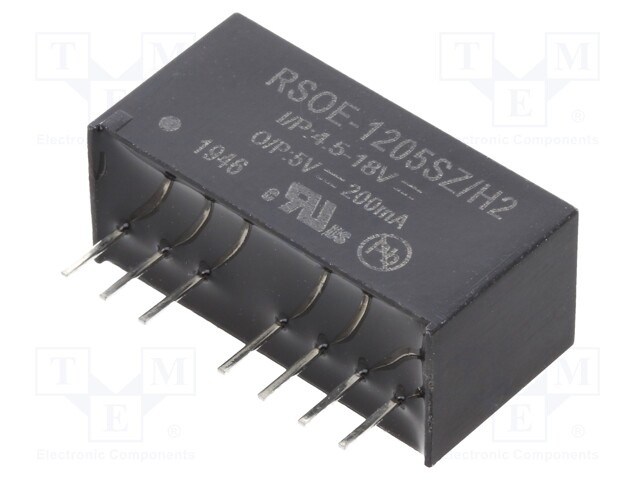 Converter: DC/DC; 1W; Uin: 4.5÷18V; Uout: 5VDC; Iout: 200mA; SIP8