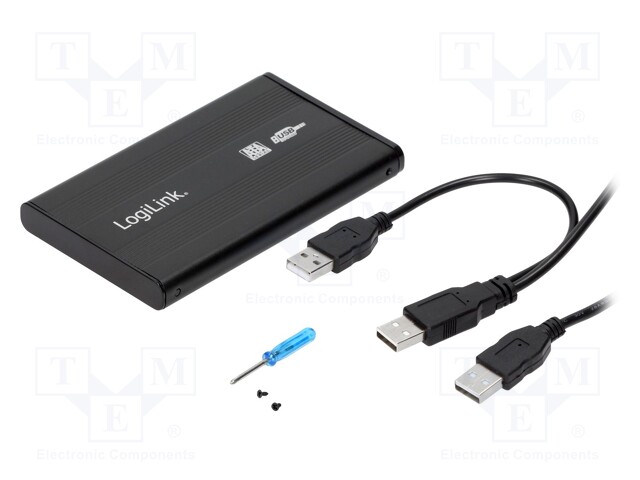 Hard discs housing: 2,5"; PnP and hot-plug; black; USB,SATA