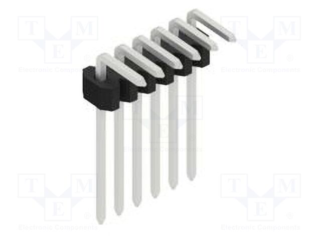 Connector: pin strips; pin header; male; PIN: 6; 1.27mm; THT; 1x6