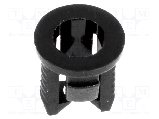 LED holder; 3mm; one-piece; black; UL94V-2; L: 5.7mm; Mat: polyamide