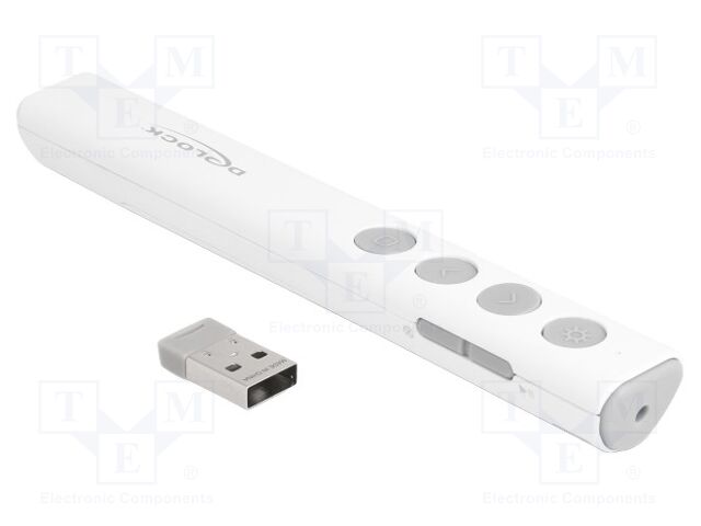 Presenter; white; USB A plug; PnP; No.of butt: 7; 2.4GHz; 30m