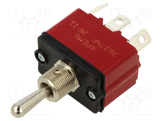 Switch: toggle; Pos: 3; SP3T; (ON)-OFF-(ON); 12A/28VDC; 3600NF; IP67