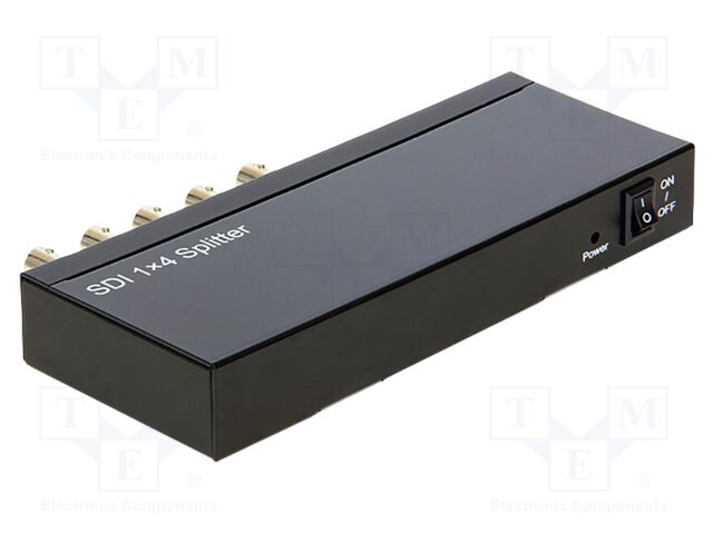 Splitter; Full HD 1080p; black; Input: BNC female,DC socket