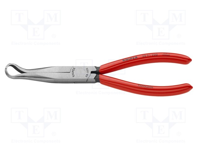 Pliers; curved,half-rounded nose; 200mm