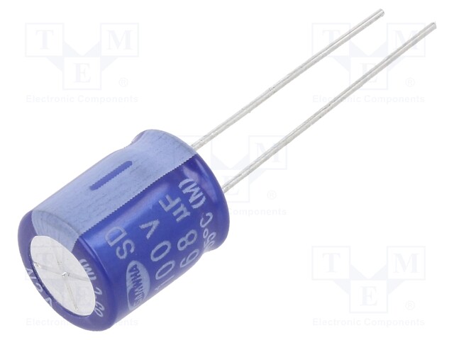 Capacitor: electrolytic; THT; 68uF; 100VDC; Ø10x12.5mm; ±20%; 2000h