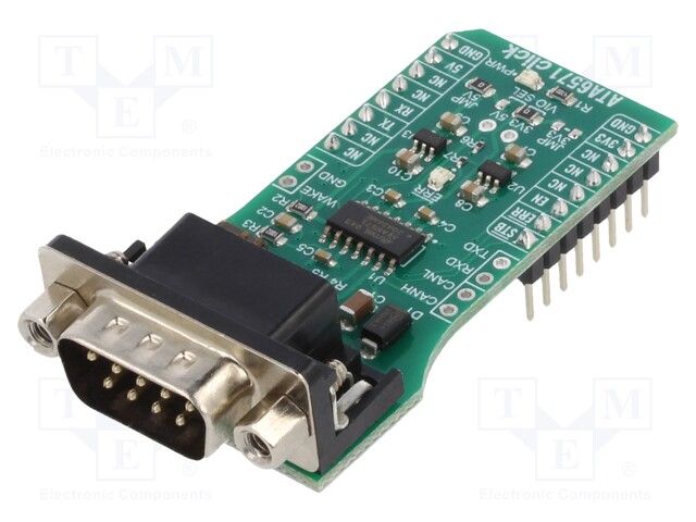 Click board; CAN,transceiver; UART; ATA6571,MCP1804; 3.3/5VDC
