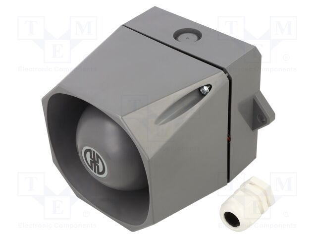 Signaller: sound; siren; 115÷230VAC; 105dB(d=1m); IP66; grey