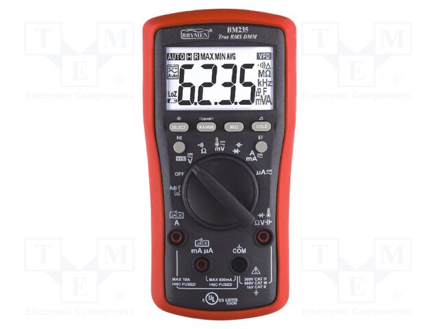 Digital multimeter; LCD (6000),with a backlit; 5x/s; True RMS
