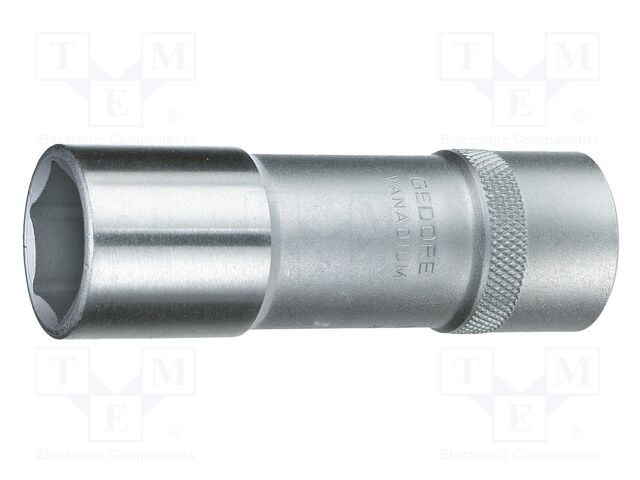 Socket; 6-angles,socket spanner; 19mm; 1/2"; Plating: chromium