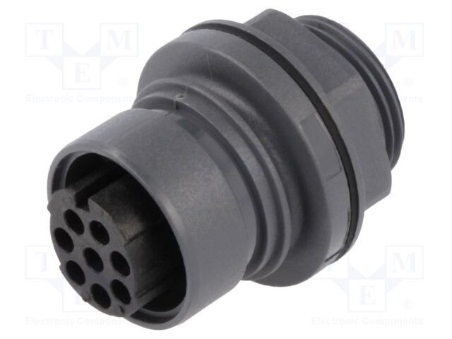 Connector: circular; socket; female; PIN: 8; w/o contacts; UL94V-0