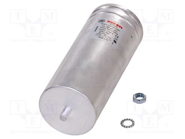 Capacitor: polypropylene; one phase