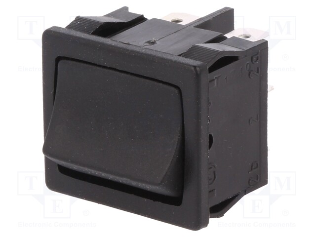 ROCKER; DP3T; Pos: 3; ON-OFF-ON; 6A/250VAC; black; IP40; none; 100mΩ