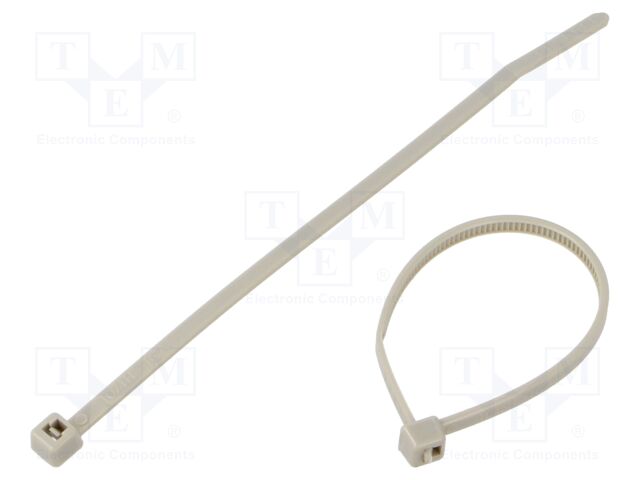 Cable tie; L: 100mm; W: 2.45mm; polyamide; 80N; grey; Ømax: 22mm