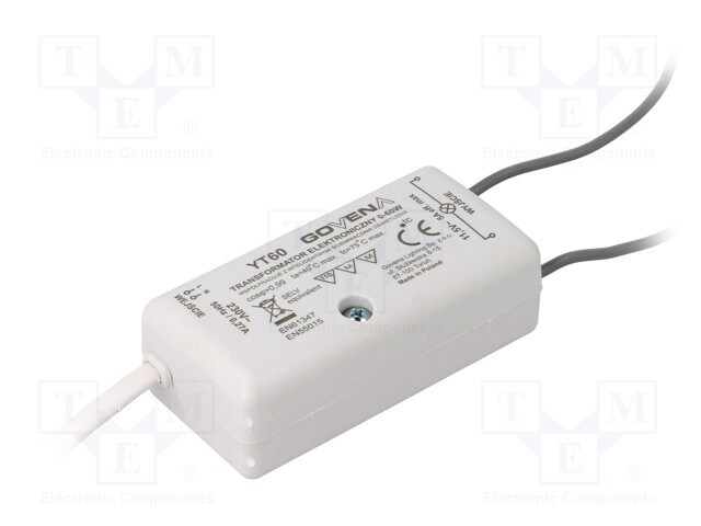 Transformer: electronic; 60VA; 230VAC; 11.5V; IP40; 0÷40°C