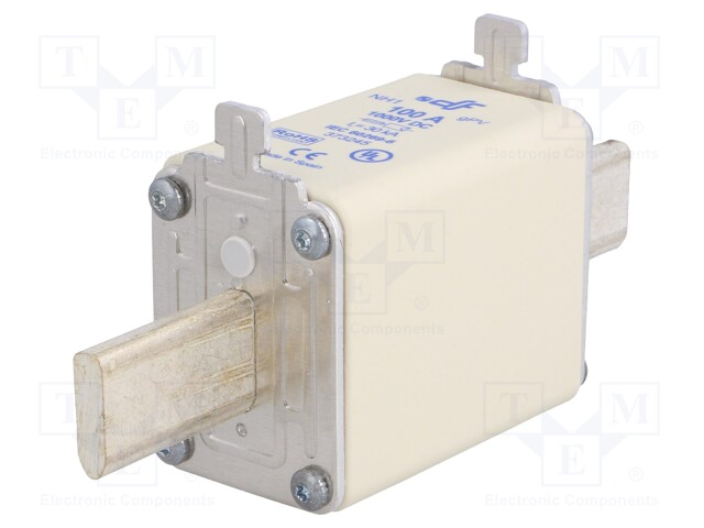 Fuse: fuse; gPV; 100A; 1000VDC; ceramic,industrial; NH1