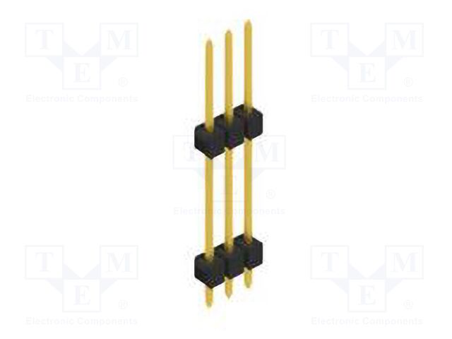 Connector: pin strips; pin header; male; PIN: 3; 2.54mm; THT; 1x3