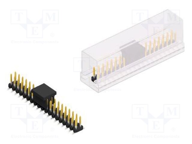 Connector: pin strips; pin header; male; PIN: 38; 2mm; SMT; 2x19