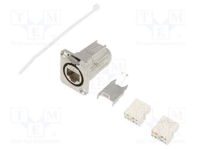 D-SHAPE CAT6A PANEL CONNECTOR SHIELDED IDC TERMINATION R