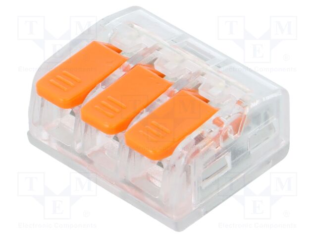 Quick splice; spring clamp; 0.5÷4mm2; 450V; 32A; for cable; ways: 1